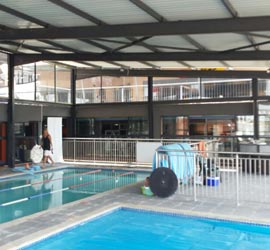 View of both indoor heated swimming pool at the corner of the MySwim premesis