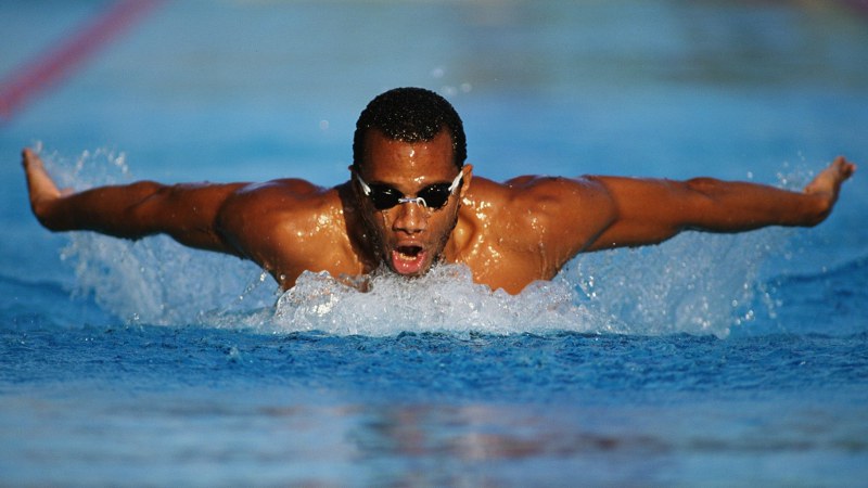 Adult swimming butterfly