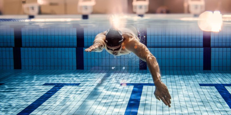 Adult swimming freestyle